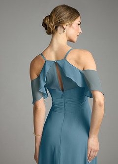 Azazie Dakota Bridesmaid Dresses Bermuda A-Line V-Neck Pleated Chiffon Dress image6