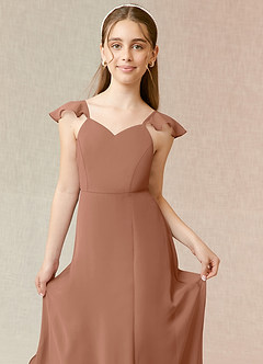 Azazie Everett Junior Bronzer A-Line Chiffon Dress image7