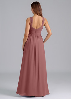 Azazie Mianna Bridesmaid Dresses Desert Rose A-Line Pleated Chiffon Dress image2
