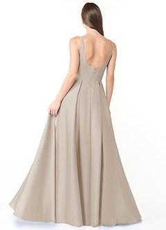 Azazie Neve Bridesmaid Dresses Frost Ball-Gown with Pockets Stretch Satin Dress image2