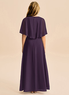 Azazie Maris Junior Plum A-Line Chiffon Dress image2