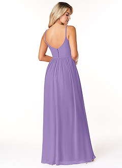 Azazie Rayna Bridesmaid Dresses Tahiti A-Line V-Neck Pleated Chiffon Dress image2
