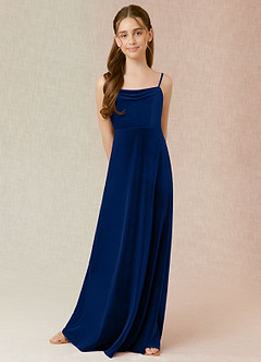 Azazie Solange A-Line velvet Floor-Length Junior Bridesmaid Dress image4