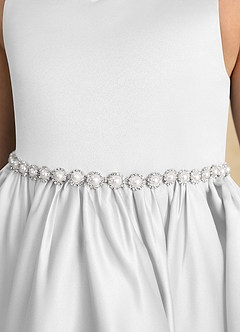 Azazie Julietta Flower Girl Dresses Diamond White Ball-Gown Convertible Tulle Dress image10