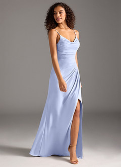 Azazie Deandra Brautjungfernkleider Meerjungfrau-Linie Plissee Chiffon Kleid Eis image4