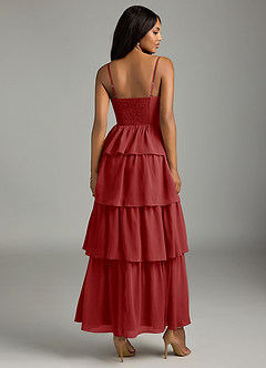 Azazie Kaiden Bridesmaid Dresses Rust A-Line Sweetheart Neckline Chiffon Dress image2