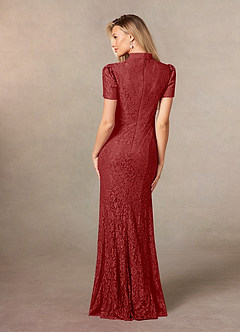 Azazie Carleannia Mother of the Bride Dresses Rust Mermaid Lace Chiffon Dress image4