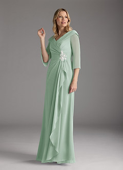 Azazie Jaycee Mother of the Bride Dresses Agave A-Line Chiffon Dress image4