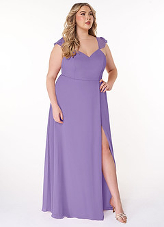 Azazie Everett Bridesmaid Dresses Tahiti A-Line V-neck Ruched Chiffon Dress image9