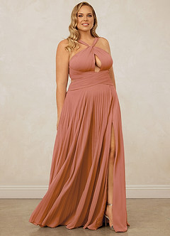 Christian Siriano Bridal for Azazie 1009 Bridesmaid Dresses MAI TAI A-Line Pleated Chiffon Dress image12