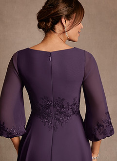 Azazie Ana Abiti per la Madre della Sposa Abito A-Line in Chiffon Pizzo Prugna image6