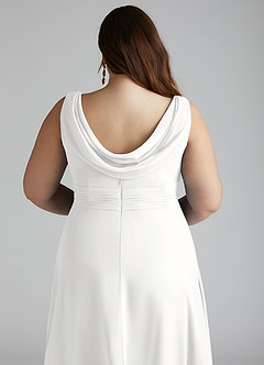 Azazie Karina Bridesmaid Dresses White A-Line Pleated Chiffon Dress image10