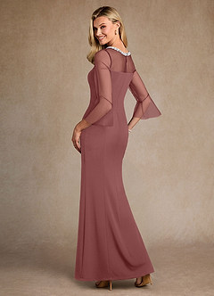 Azazie Bellevie Suknie dla Matki Panny Młodej Osłona Zroszony Rozciągliwy Krep Długość podłogi Sukienka image3