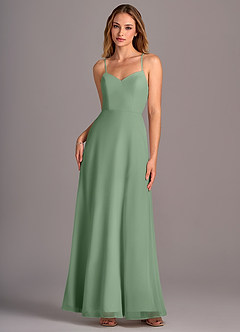 Azazie Mei Bridesmaid Dresses Matcha A-Line Chiffon Dress image1