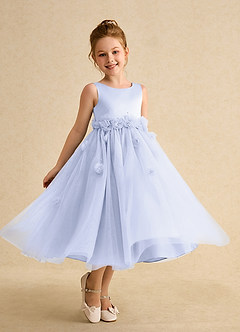 Azazie Lux Flower Girl Dresses Lavender A-Line Beaded Tulle Dress image1
