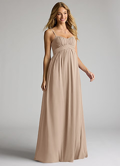 Azazie Llana Maternity Bridesmaid Dresses A-Line Chiffon Floor-Length Dress image1