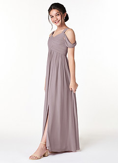 Azazie Lianne Junior Dusk A-Line Off the Shoulder Chiffon Dress image3