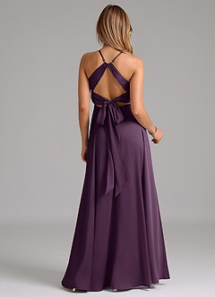 Azazie Evalleen Brudtärnklänningar Klänning av A-Linje i Stretch Satin Plisserad Plommon image6