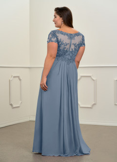 Azazie Dunja Mother of the Bride Dresses Twilight A-Line V-Neck Lace Chiffon Dress image8
