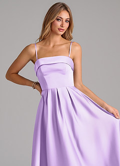 Azazie Lucienne Brudtärnklänningar Klä av A-Linje i Stretch Satin Plisserad Lila image2