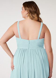 Azazie Chanel Bridesmaid Dresses Sea Glass A-Line Pleated Chiffon Dress image11