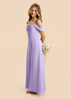 Azazie Lilly Junior Lilac A-Line Pleated Chiffon Dress image3