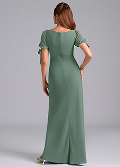 Azazie Pheby Bridesmaid Dresses Eucalyptus A-Line Pleated Chiffon Dress image6