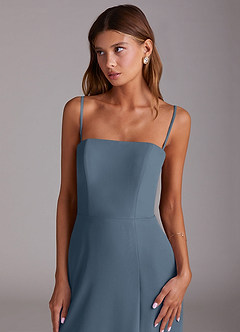 Azazie Wren Vestidos de madrinha de casamento Vestido Netuno de Chiffon de Linha A com Sem alças image2