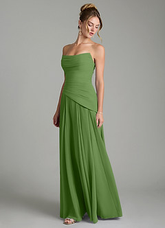 Azazie Gabriela Bridesmaid Dresses Basil A-Line Corset Chiffon Dress image6