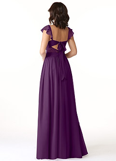 Azazie Lissa Bridesmaid Dresses Grape A-Line Lace Chiffon Dress image5