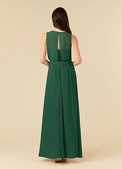 Azazie Marchioness Mother of the Bride Dresses Dark Green A-Line Scoop Pleated Chiffon Dress image2