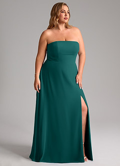 Azazie Wren Bridesmaid Dresses Peacock A-Line Side Slit Chiffon Convertible Dress image12