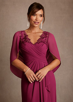 Azazie Santa Clara Kleider für die Brautmutter A-Linie Spitze Kleid Burgunderrot image6
