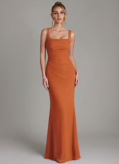 Azazie Agustina Bridesmaid Dresses Cinnamon Mermaid Corset Chiffon Dress image5