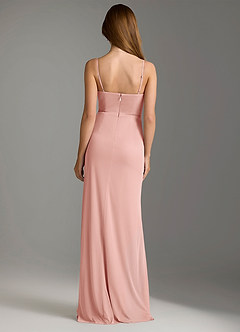 Azazie Maci Bridesmaid Dresses Rosette Sheath Pleated Mesh Dress image2