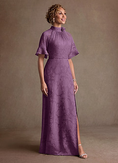 Azazie Hypatia Suknie dla Matki Panny Młodej Osłona Pofałdowany Kwiatowe wypalenie Długość podłogi Sukienka image4