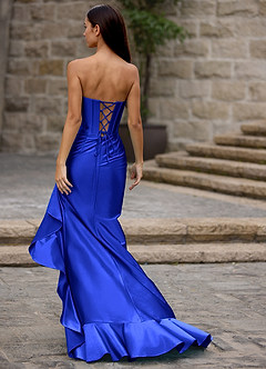 Siren Bleu Royal Robe de bal sirène image8