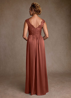 Azazie Amethyst Mère de la mariée Robes Robe Trapèze en Dentelle Auburn image2