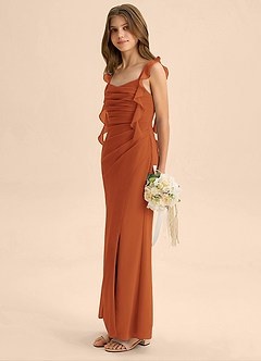 Azazie Jessamine Junior Cinnamon Mermaid Sweetheart Neckline Chiffon Dress image5