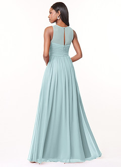 Azazie Nina Bridesmaid Dresses Mist A-Line Pleated Chiffon Dress image2