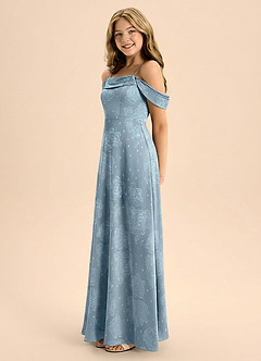 Azazie Anselie Junior Formal Klä av A-Line i Blommig Utbrändhet Av axeln image5