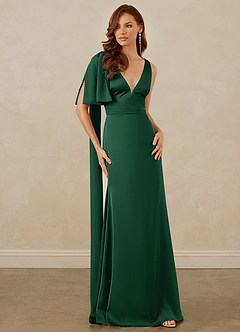 Christian Siriano Bridal for Azazie 1011 Robes de demoiselle d'honneur Robe Sirène en Satin extensible Arc Vert Foncé image5