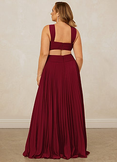 Christian Siriano Bridal for Azazie 1009 Brautjungfernkleider A-Linie Plissee Chiffon Kleid Burgunderrot image15