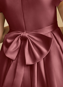 Azazie Pearl Robe Demoiselle D'honneur Fillette Robe Princesse en Mat Satiné Plissée Améthyste image8