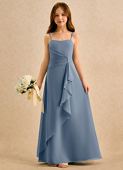 Azazie lolly Girls Formal Blumenmädchenkleider A-Linie Plissee Chiffon Kleid Zwielichtviolett image3