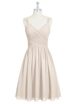 Azazie Angie Bridesmaid Dresses White Alabaster A-Line Corset Chiffon Dress image7