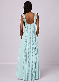 Barbie ♥ Azazie Bridesmaid Dresses Sea Glass A-Line with Pockets Chiffon Dress image6