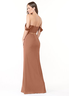 Azazie Lynnie Vestidos de damas de honor Vestido de Bronceador de Gasa de Corte Sirena Convertible con Vestidos sin tirantes image5