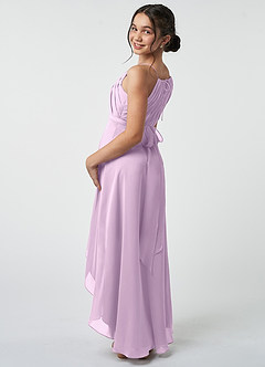 Azazie Oaklynn Junior Robe Trapèze en Mousseline de soie Plissée Frostiges Flieder image5