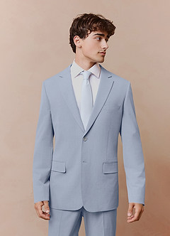 front Savile Light Blue Wool Blend Suit Jacket